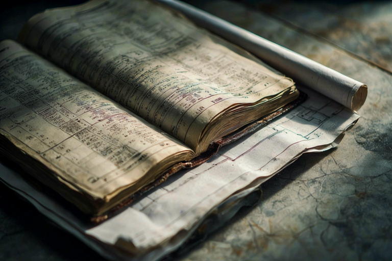 Editorial illustration depicting a heavy ledger and architectural blueprint under focused light, symbolizing regulatory scrutiny over property transactions.