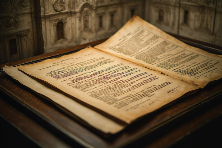 An editorial illustration depicting a legal document on a dark wooden surface, set against the backdrop of a stately estate, symbolizing a high court challenge.