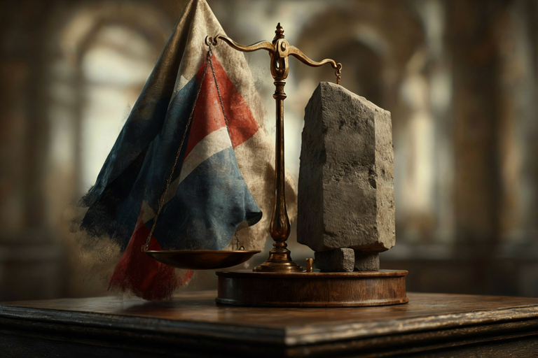 Editorial illustration depicting a balanced scale representing the tension between provincial autonomy and national unity.