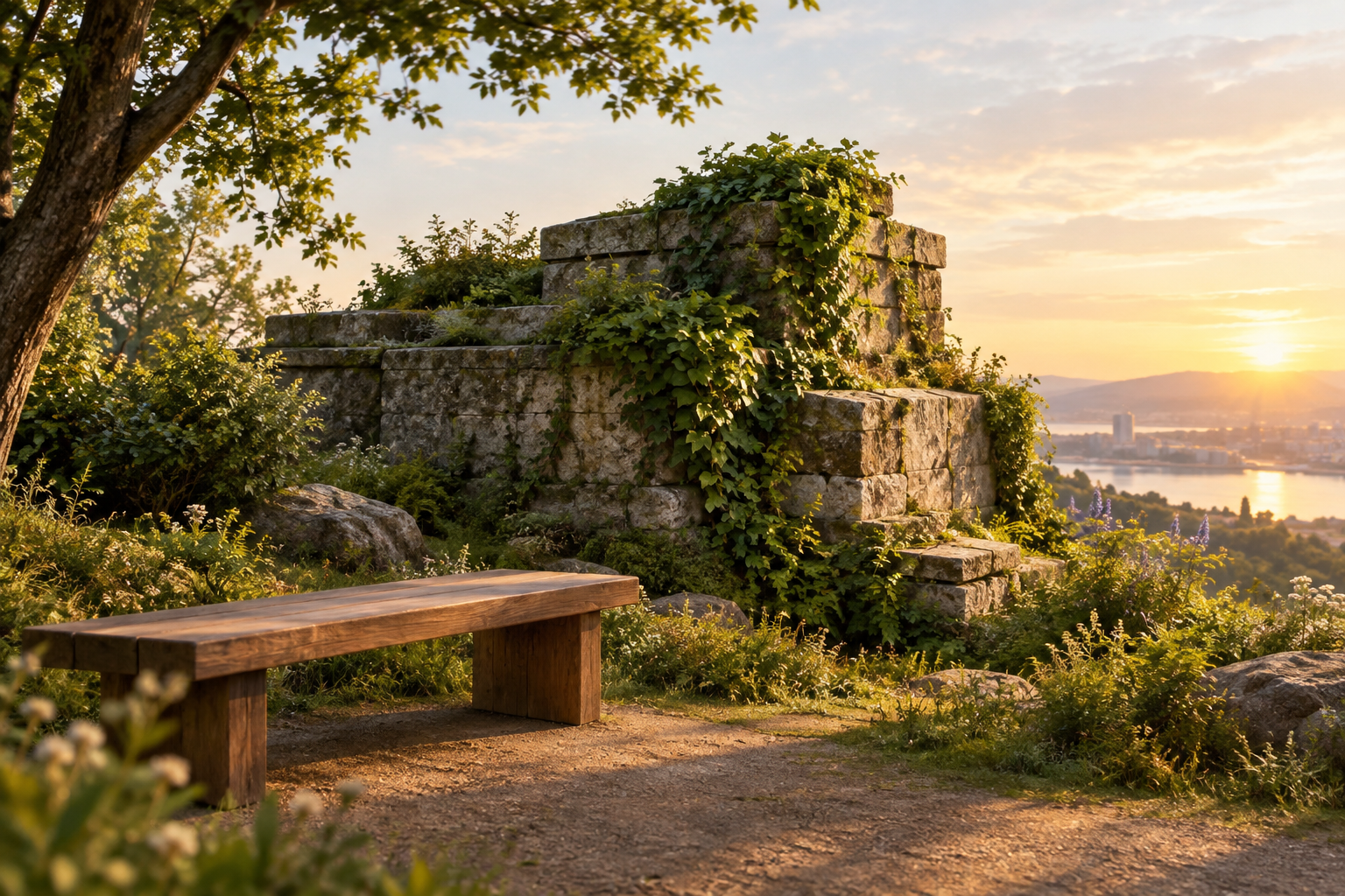 Editorial illustration showing a foundational stone structure integrated with natural greenery, symbolizing the need to address the social and natural underpinnings of mental health beyond clinical settings.