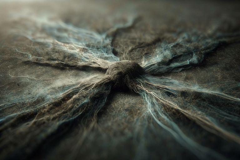 Conceptual illustration depicting the tension of viral misinformation causing societal division.