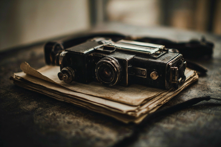 Editorial illustration of a film camera and script on a dark surface, symbolizing a shift toward intimate filmmaking.