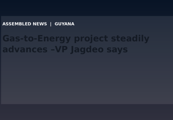 Draft: Gas-to-Energy project steadily advances –VP Jagdeo says