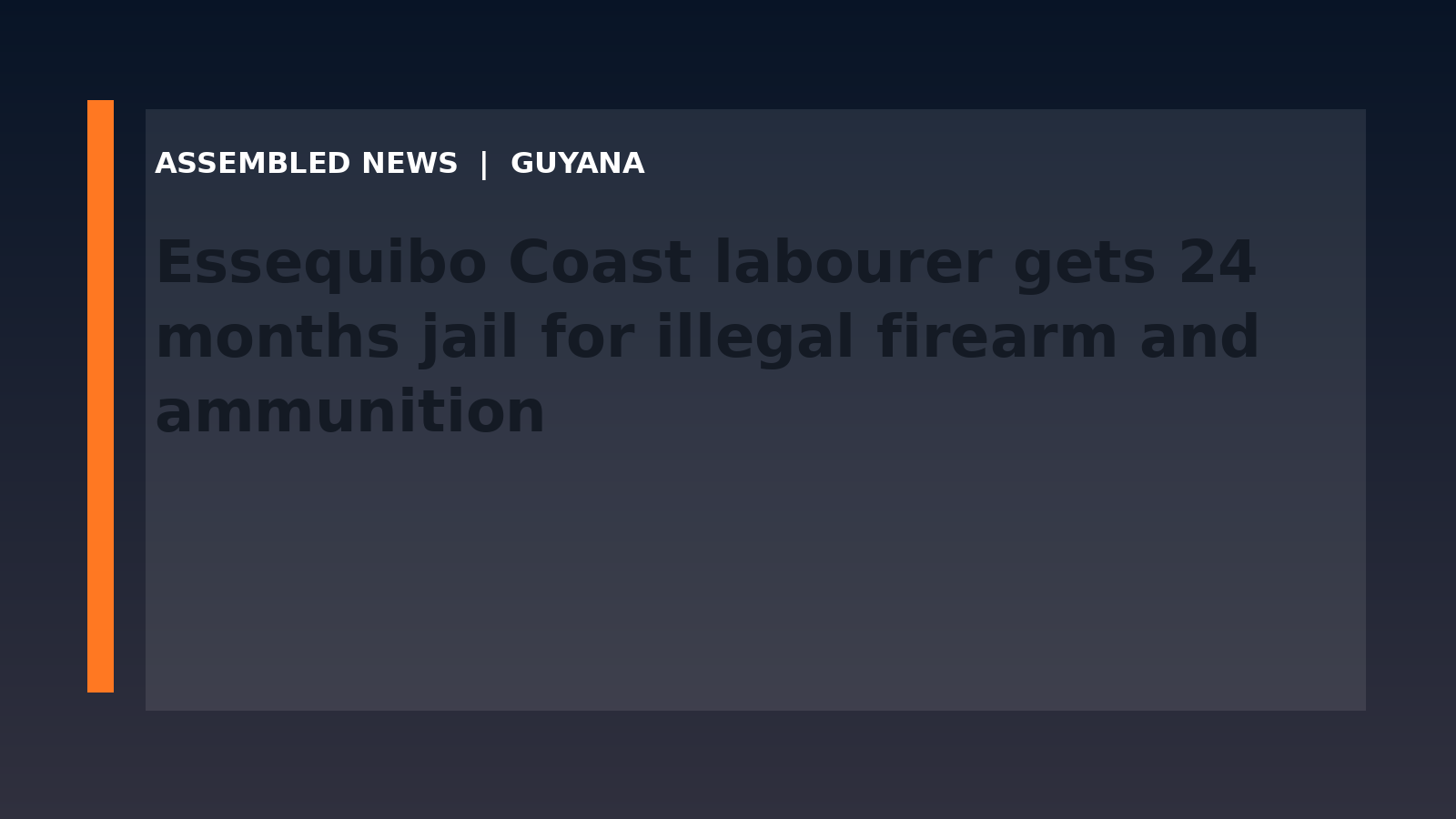Draft: Essequibo Coast labourer gets 24 months jail for illegal firearm and ammunition