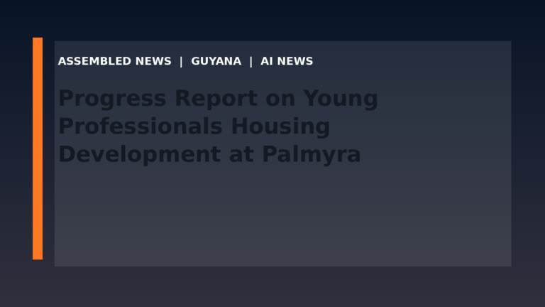 Progress Report on Young Professionals Housing Development at Palmyra