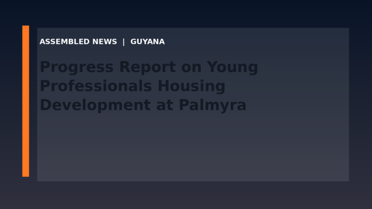 Progress Report on Young Professionals Housing Development at Palmyra