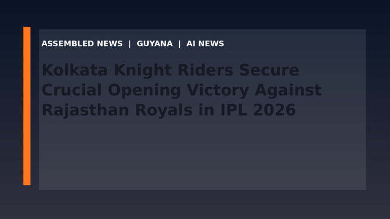 Kolkata Knight Riders Secure Crucial Opening Victory Against Rajasthan Royals in IPL 2026