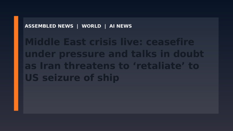 Middle East crisis live: ceasefire under pressure and talks in doubt as Iran threatens to ‘retaliate’ to US seizure of ship