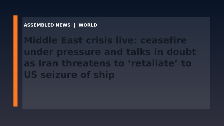 Middle East crisis live: ceasefire under pressure and talks in doubt as Iran threatens to ‘retaliate’ to US seizure of ship