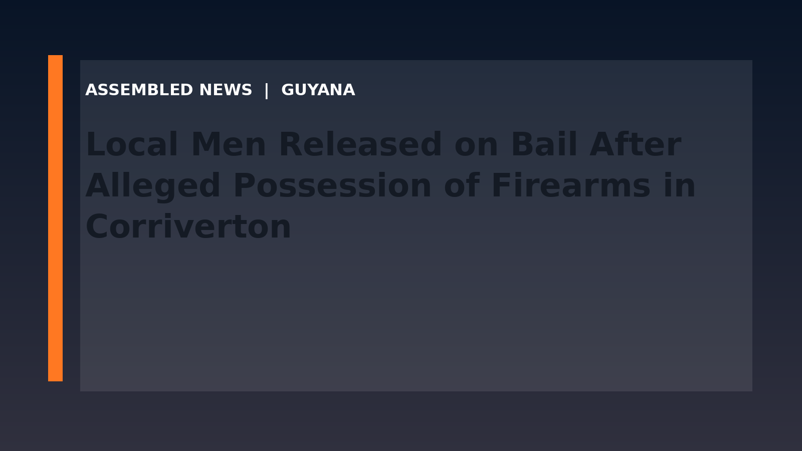 Local Men Released on Bail After Alleged Possession of Firearms in Corriverton