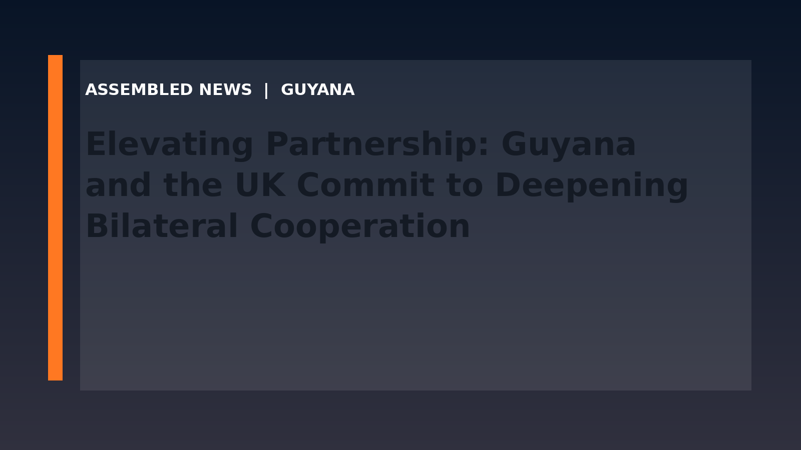 Elevating Partnership: Guyana and the UK Commit to Deepening Bilateral Cooperation