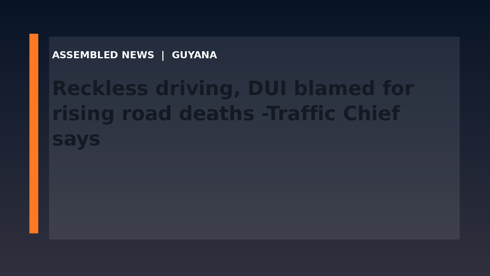 Reckless driving, DUI blamed for rising road deaths -Traffic Chief says