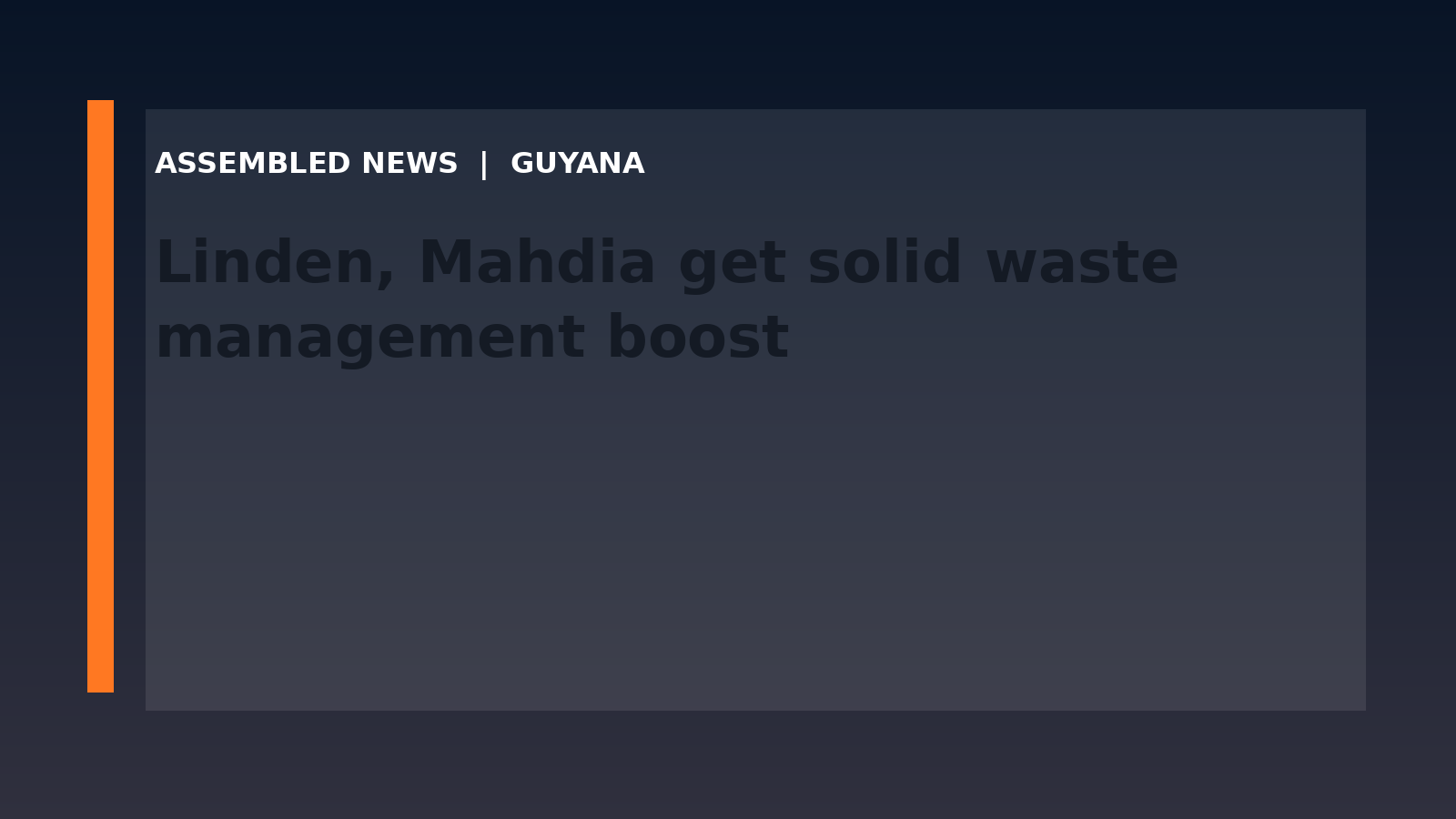 Linden, Mahdia get solid waste management boost