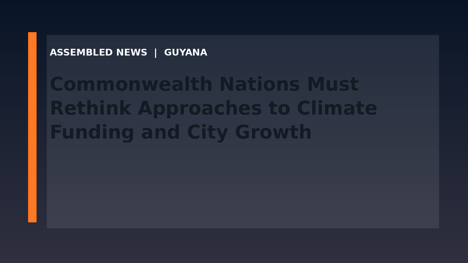 Commonwealth Nations Must Rethink Approaches to Climate Funding and City Growth