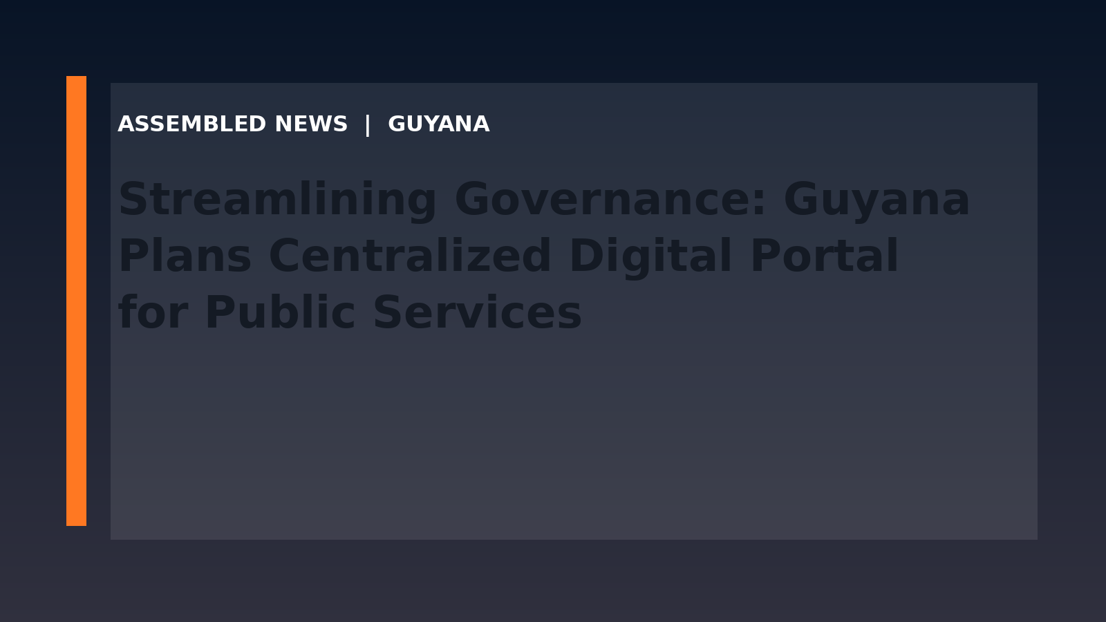 Streamlining Governance: Guyana Plans Centralized Digital Portal for Public Services