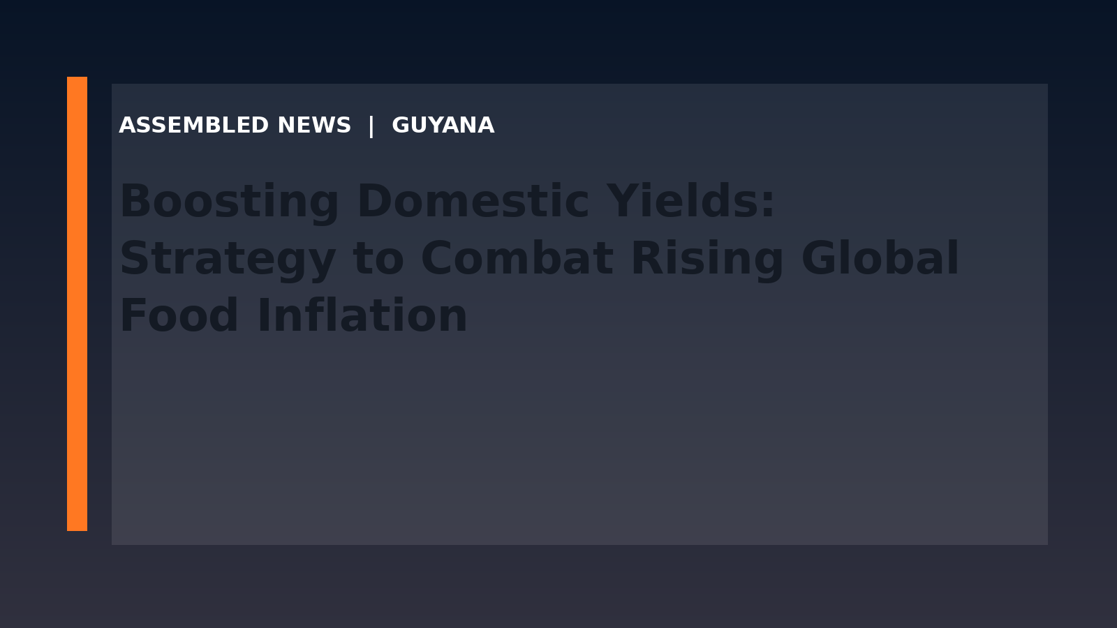 Boosting Domestic Yields: Strategy to Combat Rising Global Food Inflation