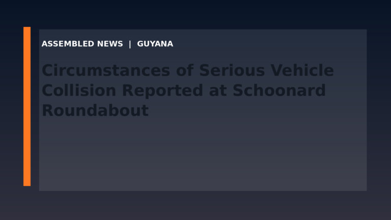 Circumstances of Serious Vehicle Collision Reported at Schoonard Roundabout