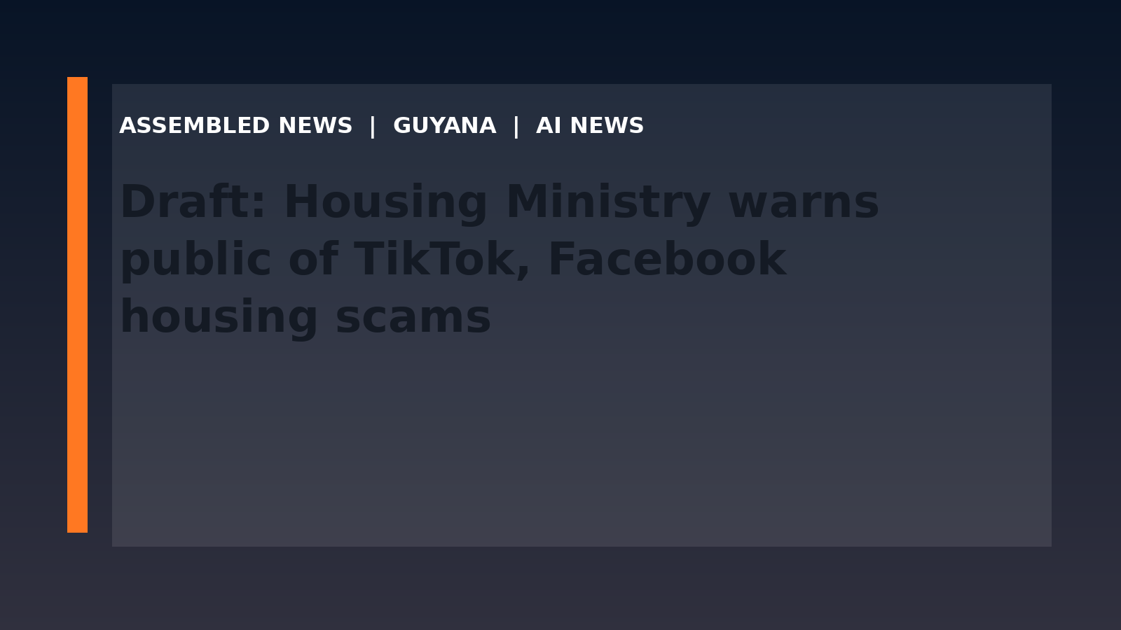 Draft: Housing Ministry warns public of TikTok, Facebook housing scams