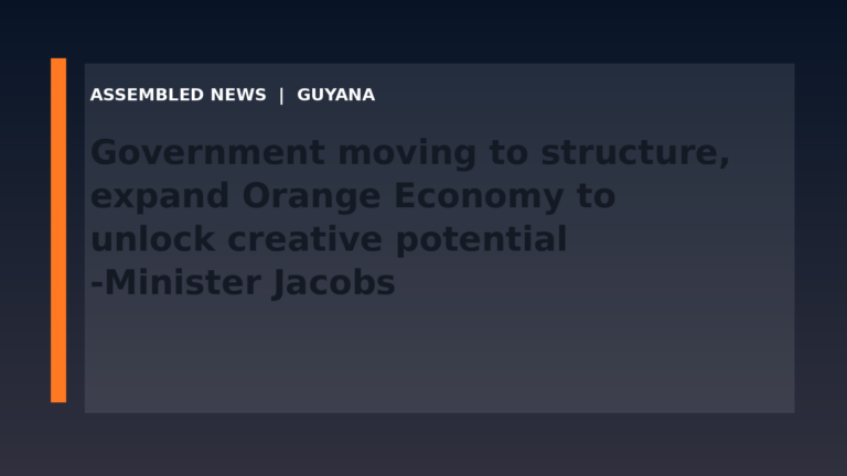 Government moving to structure, expand Orange Economy to unlock creative potential -Minister Jacobs