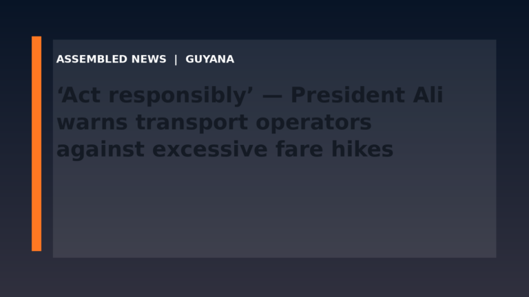 ‘Act responsibly’ — President Ali warns transport operators against excessive fare hikes