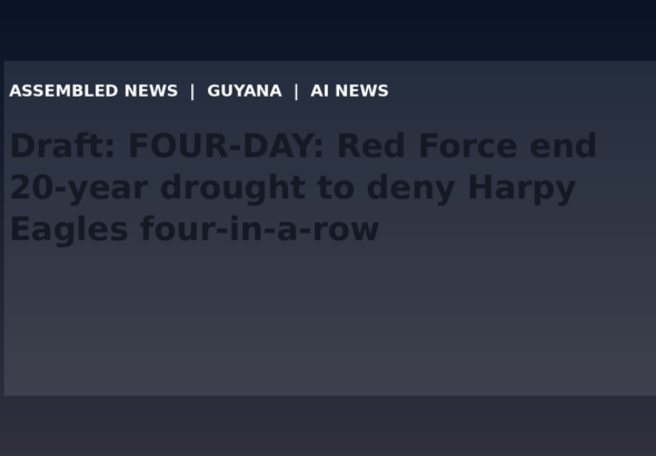 Draft: FOUR-DAY: Red Force end 20-year drought to deny Harpy Eagles four-in-a-row