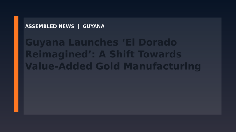 Guyana Launches ‘El Dorado Reimagined’: A Shift Towards Value-Added Gold Manufacturing
