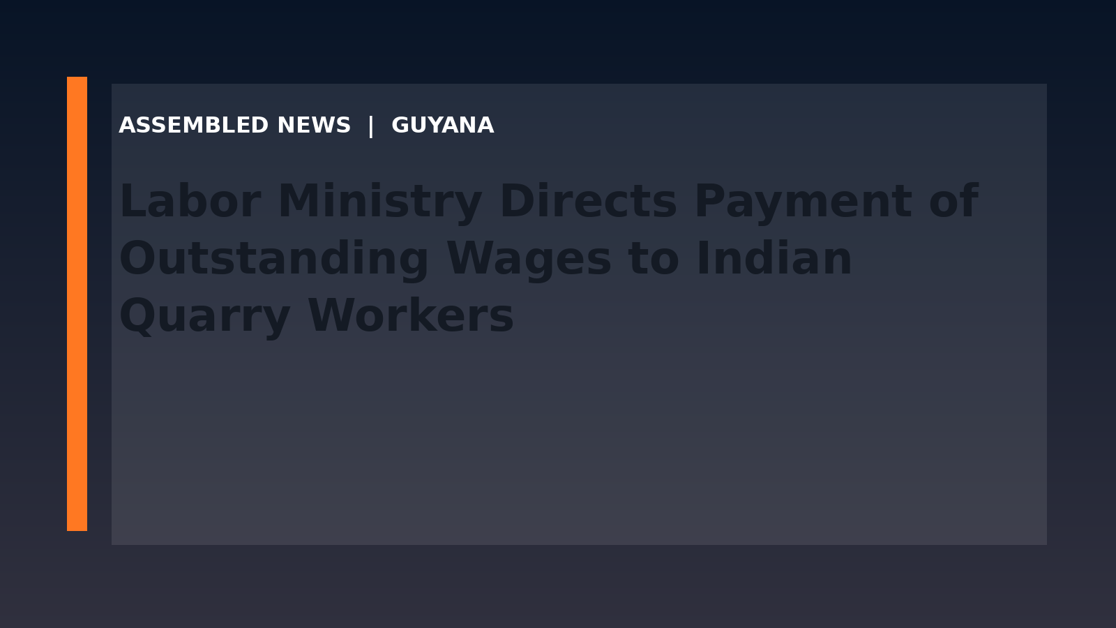 Labor Ministry Directs Payment of Outstanding Wages to Indian Quarry Workers