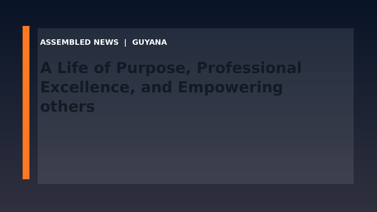 Draft: A Life of Purpose, Professional Excellence, and Empowering others