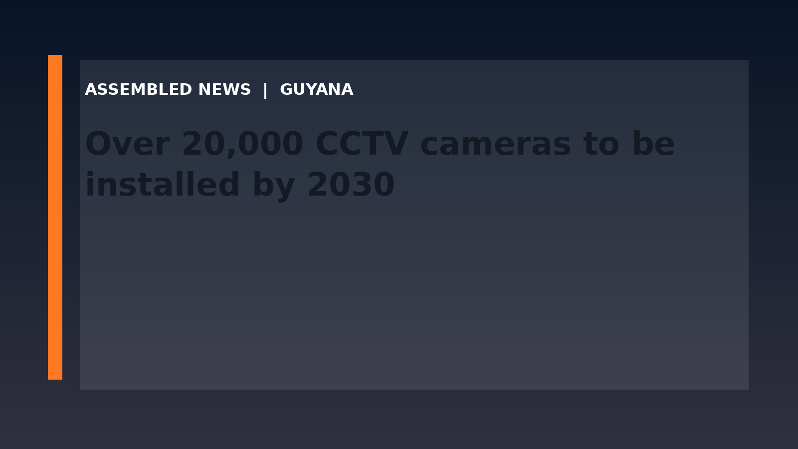 Draft: Over 20,000 CCTV cameras to be installed by 2030