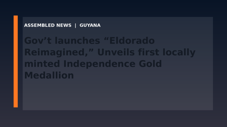 Draft: Gov’t launches “Eldorado Reimagined,” Unveils first locally minted Independence Gold Medallion