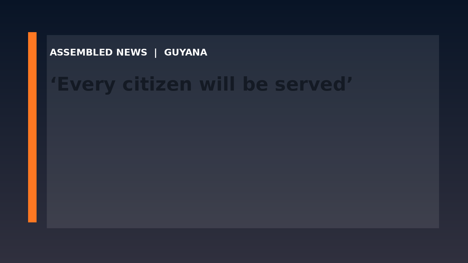 Draft: ‘Every citizen will be served’