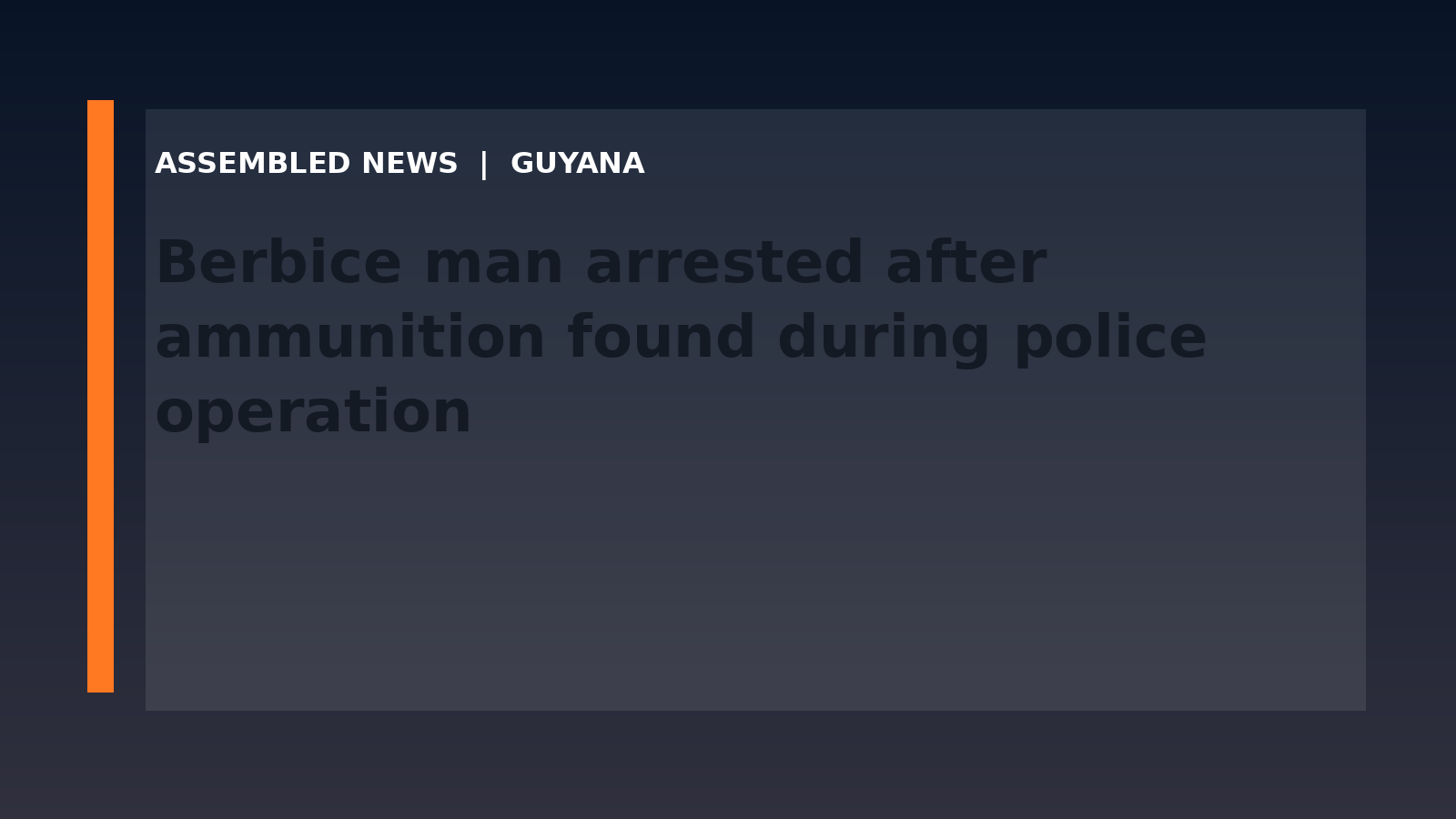 Draft: Berbice man arrested after ammunition found during police operation