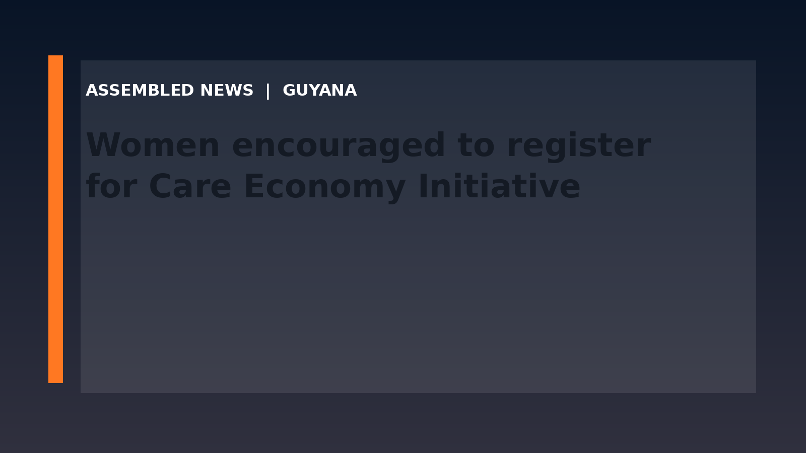 Draft: Women encouraged to register for Care Economy Initiative