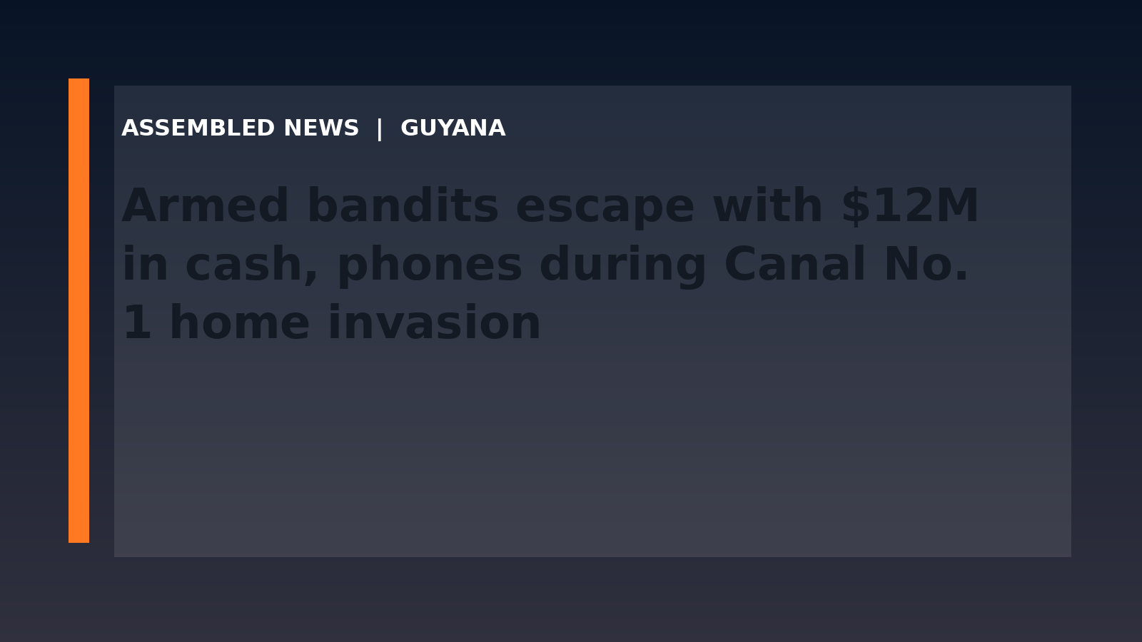 Draft: Armed bandits escape with $12M in cash, phones during Canal No. 1 home invasion