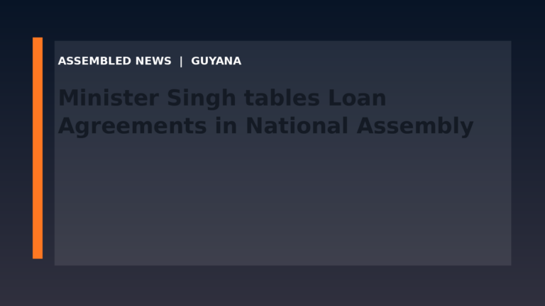 Draft: Minister Singh tables Loan Agreements in National Assembly