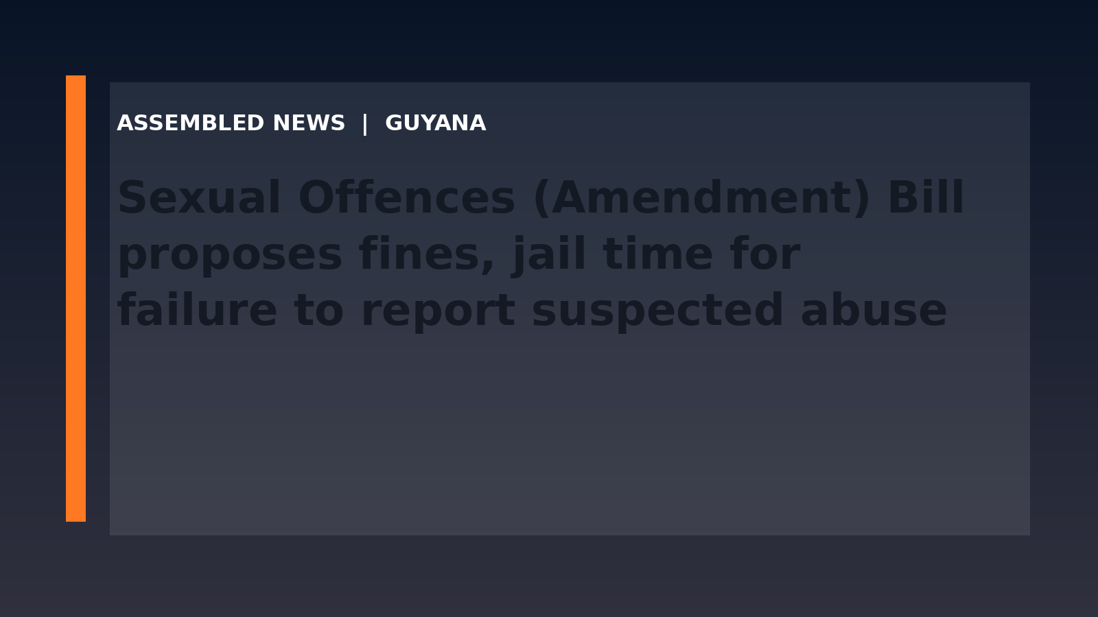 Draft: Sexual Offences (Amendment) Bill proposes fines, jail time for failure to report suspected abuse