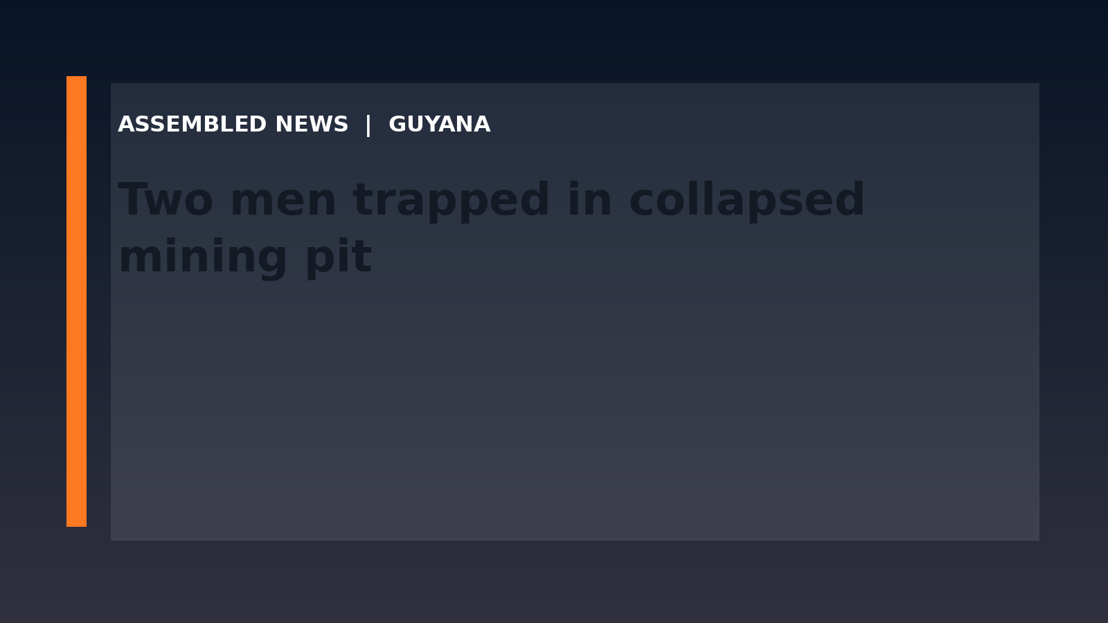 Draft: Two men trapped in collapsed mining pit 