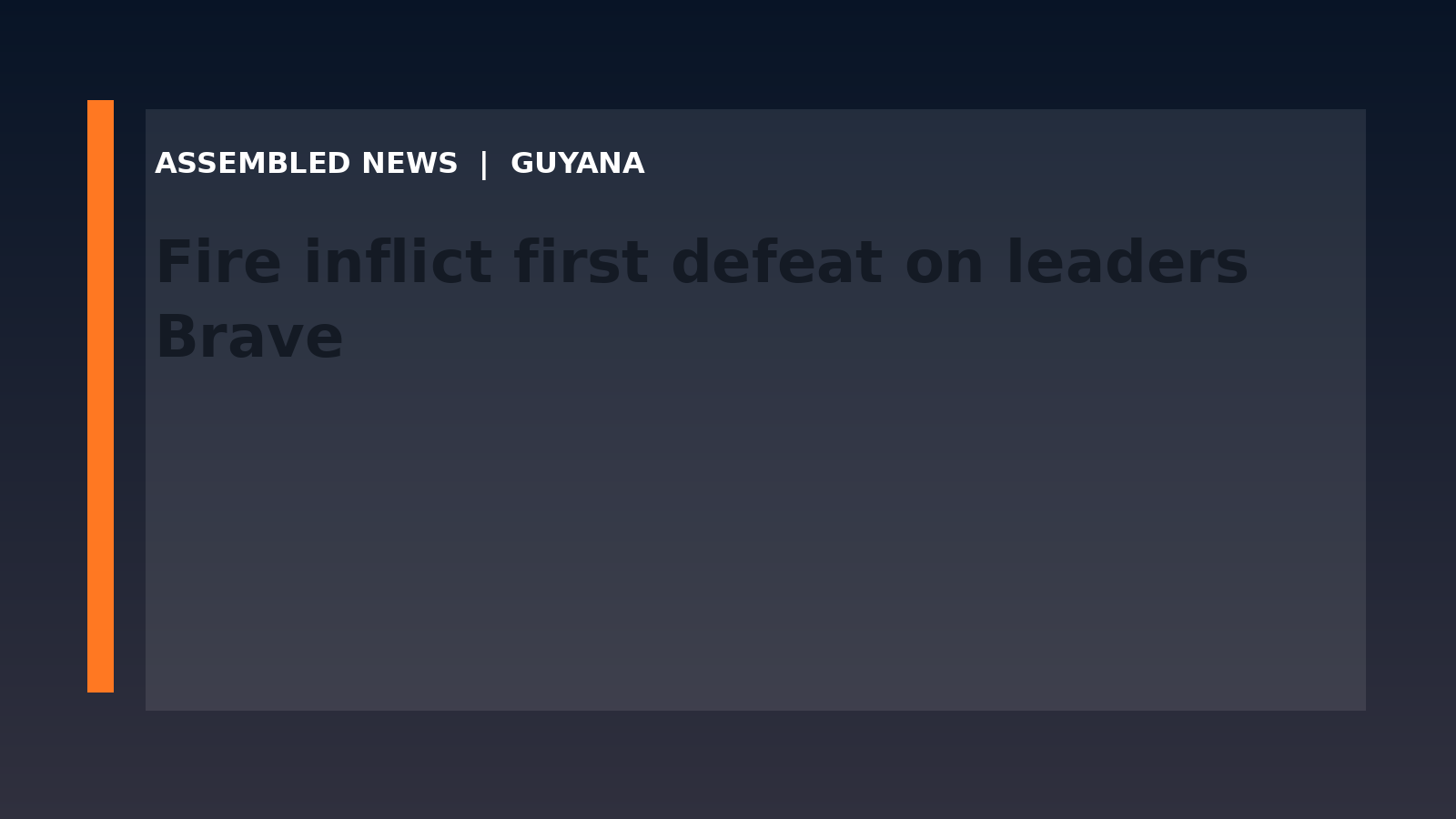 Draft: Fire inflict first defeat on leaders Brave